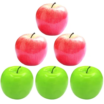 6tk Kunstlik Puu-Mudelid Vaht Tehtud Õunad Mudelid Realistlik Puu-Mudel Faux Õunad Ornament