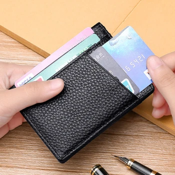 Super Slim Pehme Rahakott, Ehtne Nahk Mini Krediitkaardi Omanik Taskud Rahakott Õhuke, Väike-Kaardi Omanikele Meeste Rahakott