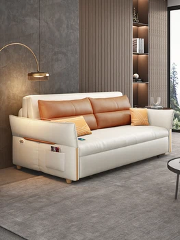 Intelligentne täispuidust elektripliit, diivan voodi, kaks eesmärki-multifunktsionaalne elutuba väike üksus, puldiga täielikult automaatne fold
