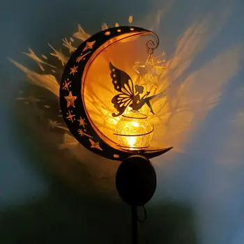 Loominguline Õõnes Sepistatud Rauast Väljas Muru Lamp Lisab Maastik Aed, Hoov, Korrus Solar Lamp Õues Dekoratiivne Light, Kuum