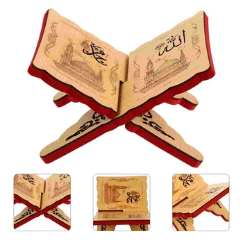 Islam Piibli Raamat Riiul Puidust Laua Kaunistamiseks Palve Raamat Ladustamise Display Rack Raamatu Lugemine Ülejäänud Kuran Piibli Omanik Seista Laua