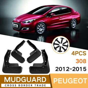 MudFlaps JAOKS Peugeot 308 2012-2015 Auto Splash Valvurid Fender Komplekti Osad, Ees Taga Muda Klapid, Mootorsõidukite Tarvikud