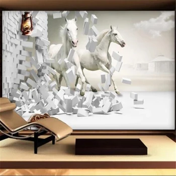 wellyu Kohandatud Suur Tapeet Seinamaaling 3D обои Hobune Stereo Creative Space Dekoratiivsed TV Taustaks Seina paber 3d-de papel parede
