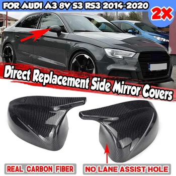 Paar Tahavaatepeegli Kate A3 Süsiniku Auto Rearview Küljel Peegel Mütsid Katavad Otsene Asendaja Audi A3 8V S3 RS3 2014-2020