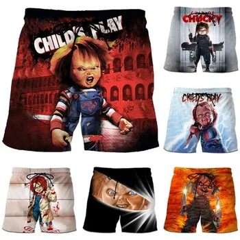 Seed Of Chucky lühikesed Püksid Meeste Suvel Rannas Püksid 3D Trükitud Tume Gooti Juhatuse Reisikohvrid Ujumistrikoo Homme 2023 Suvel Töötab lühikesed Püksid