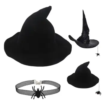 Nõid Pool Mütsid Lastele Halloween Witch Müts Halloween Kostüüm Aksessuaar Maskeraad Rolli Mängida Cosplay Kostüüm Pool Osapooltele