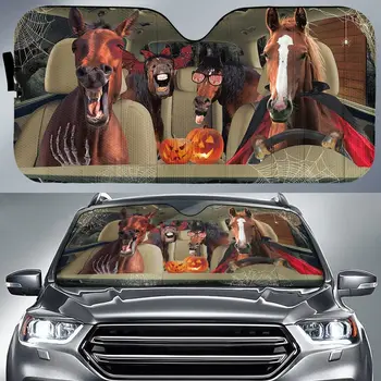 Naljakas hobune pere halloween sõidu päikeseprillid päevalille visiir auto esiklaas visiir UV kaitse