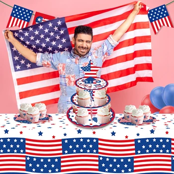 3 Astme USA 4. juuli Cupcake Seista Sünnipäeva Magustoit Kook vitriin iseseisvuspäeva Pidu Cupcake Kaunistamise Tarvikud