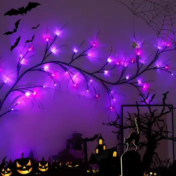 180cm Halloween Rotangist Lamp LED Simulatsiooni Branch Kerge Spider Pvt Kõrvits Atmosfääri Lamp Õudus Ghost Festival Valgus String