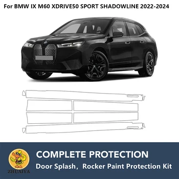 PreCut Jalas Paneelide Värvi Kaitse Selge Rinnahoidja Guard Kit TPÜ PPF BMW IX M60 XDRIVE50 SPORT SHADOWLINE 2022-2024