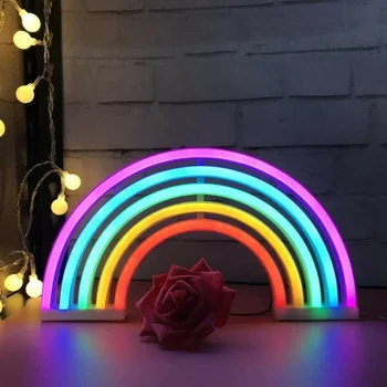 LED Lamp Rainbow Neoon Märk Kaunistamine Jõuludeks Sünnipäeva Home1PC