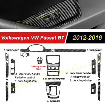 Volkswagen VW Passat B7 2012-2016 Auto-Styling Carbon Fiber Auto Interjöör Center Console Värvi Muuta Vormimise Kleebis Decal