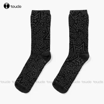 BLACK STAR MUSTRIGA Sokid graafiline sokid Personaliseeritud Custom Unisex Täiskasvanud Teismeliste noorte Sokke jõulukingiks HD KÕRGE KVALITEEDIGA