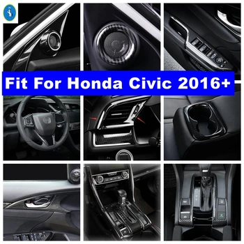 Samba Kõneleja / Ukse Kauss / Lifti Nuppu / Käik Paneeli Katta Sisekujundus Honda Civic 2016 - 2020 Süsinikkiust Interjööri Aksessuaarid