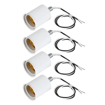 4X E27 Keraamiline Kruvi Baasi Ring LED Lamp, Lambi Pesa Omanik Adapter Metallist Lamp Omanik Traati Valge