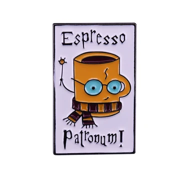 Espresso Patronum rinnamikrofon pin Ühendada oma armastust nõidus ja kohvi ühte fantastiline pross!