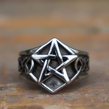 Lahe Pentagramm Star Mehed Ringi 316L Roostevabast Terasest Ehteid kihlasormus Aastapäeva Kingitus