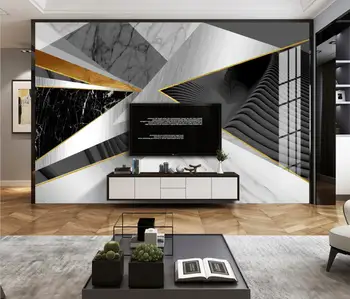beibehang Kohandatud marmorja mustriga lihtne abstraktne metallist geomeetriline seinamaaling taustapiltide jaoks elutuba, magamistuba TV taust 3D home decor