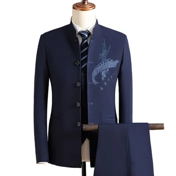Ülikond Püksid, Vest 3 Tükki Sets / 2023 Mood Uued Meeste Vabaaja Boutique Business Kleit Põlvpüksid, Jakk, Mantel, Püksid Vest