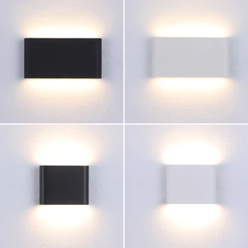 Kaasaegne Veekindel väljas 6W 12W LED seina lamp Alumiinium ÜLES ja Alla Seina Kerge Valge / Must Seina Lambid Decor Light AC85-265V