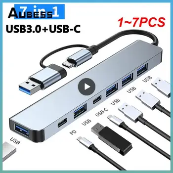 1~7TK 7 Sadamate 2-in-1 USB 3.0 HUB Tüüp-c Adapter USB 2.0 High Speed Transmission Multi-port USB-Jaoturi Expander PC