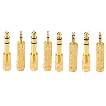 8X Kõrvaklappide Adapter 6.35 Mm (1/ 4 Tolli) Isane-3,5 Mm Emane Stereo-Adapter , Metall