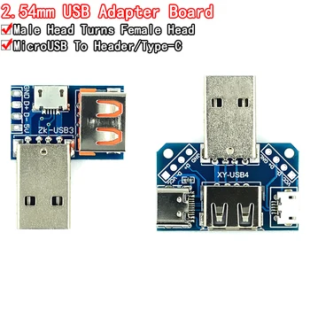 USB-Jaotuskilbi Pea Mees USB Pistiku Tüüp c Mikro-Emane USB 2.54-4P võõrandamise katse juhatuse USB adapter plaat XY-USB4