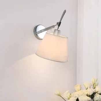 Diffusore Seina Lamp Põhjamaade riie lambi varju Chrome hõbedane lambi Uuringu Office Öö Lugemise Pöörlevad Led lounge teenetemärgi valgus