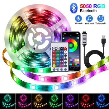 5V USB-Bluetooth-LED Valgus 5050 Smart Paindlik RGB LED Lindi puldiga Värvikas Veekindel Led-Linti Magamistuba Decor