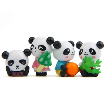 4tk/set Loomade Panda Joonis Laua Auto Kaunistused Q Versioon Armas Nukk Mudel Haldjas Aias Sambla Miniatuuri Käsitöö Decor Tarvikud