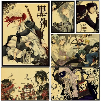 Jaapani Anime Must Diakoni Joonis Plakati Printimine Decor Pilt Kuum Veri Manga Lõuendile Maalimine Elutuba, Magamistuba Kingitus