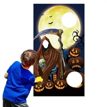 Toss Mängud Banner Halloween Lapsed Toss Mäng, Mis On Sätestatud Kõrvits Bean Kotid Banner Pestav Ja Veekindel Halloween Pumpkin Toss