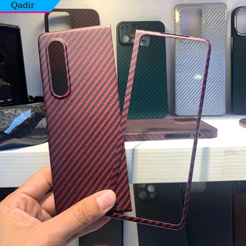 QADIR Punane süsinikkiust Case For Samsung Galaxy Z Murra 3 juhul Ultra-õhuke Ehtne carbon fiber armoring materjali Z Fold3 kate