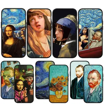 Päevalill Van Gogh Tardis Pehme Kaas Telefoni Korpus Apple iPhone 15 14 13 12 11 Pro XS Max XR 6s Plus + SE 15+ Kohtuasjas