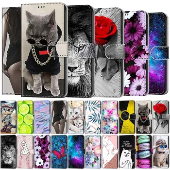 Fashion Nahast Flip Case For Sony Xperia 1 iii 10 iii 1 IV-5 IV 10 IV Kass Värvitud Rahakott Kaardi Omaniku Telefoni Kate iPhone 6 7