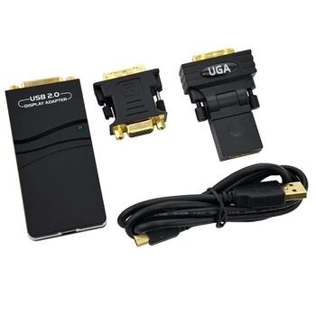 Väline Graafiline Video Adapter USB 2.0, DVI/VGA/-Ühilduv Mitme kuvari Ekraan Extend/Peegel Windows Vastupidav
