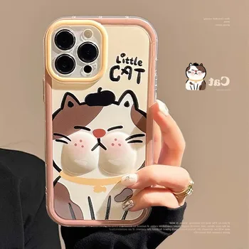 3D relif cute cartoon armas kass ins põrutuskindel telefon case for iphone 11 12 promax 15 pro max 14 pluss 13 xsmax xr x kaas