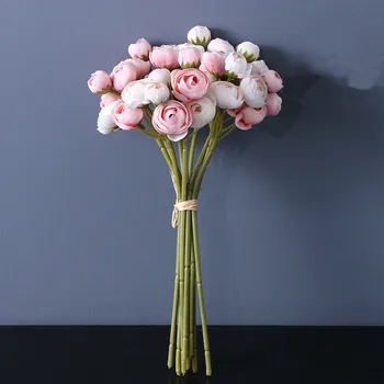 UUS Brasiilia Tee Roosi kimp mariage siidist kunstlilled roosa tuba decor flores pool soosib fleurs artificielles