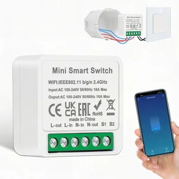 Tuya Mini Zigbee Smart Switch DIY 16A 2way Kodu kaugjuhtimine Taimer Automaatika Kaitselüliti Toetada Alexa Google ' i Kodu Arukas Elu