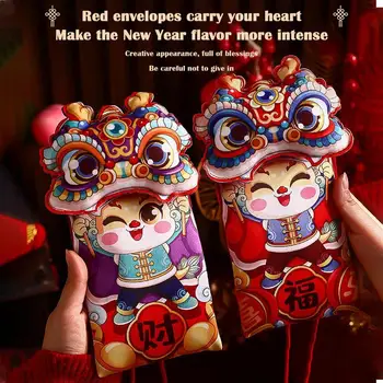 1tk Hiina Lunar New Year Punane Paketid Loominguline Raha Kotid, Punased Ümbrikud Loominguline Spring Festival Suletud Uut Aastat Kott