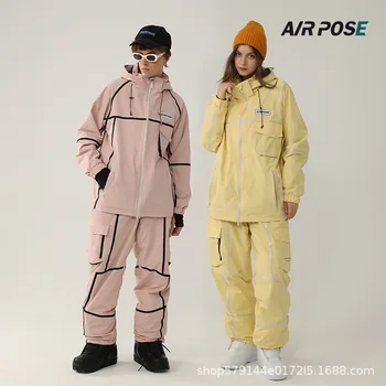 AIRPOSE-Paksenenud Ski Ülikond Meestele ja Naistele, Soojusisolatsioon, Veekindel ja Hingav, suusavarustuse