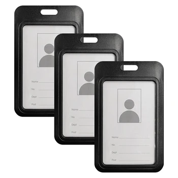 3tk Raske Vertikaalne Veekindel Anti Scratch Pääsme Omanik Libistades Selge Aken 2 Kaarti Must Asukoht Kooli Kaitsva ID-Kaardi