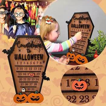 Halloween Taimer Kalender DIY Kinnis-Kohaline Plaat Halloween Pool Õudus Vaimu Kirstu Kuju Kalender Decors Lastele Kingitused