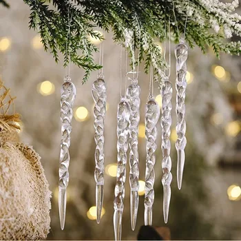 12tk Jõulud Simulatsiooni Jää Xmas Tree Rippuvad Ornament Võltsitud Icicle Talve Poole Jõulud Uus Aasta Teenetemärgi Navidad 13cm