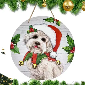 Tere Välisuks Märk Pidulik Koera Pilt Jõulud Decor Cute Christmas Välisuks Märk Vastupidav Jõulud Kaunistused Veranda