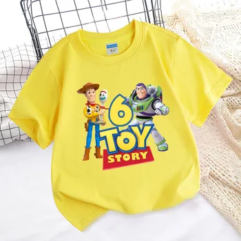 Disney Toy Story Beebi Sünnipäeva Puuvillane T-Särk Kid Number Kollane Tees Särk Imiku Anime Multikas Suve Riideid Armas Trükitud Tops