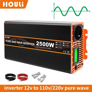 2500W Pure Sine Wave Power Inverter DC 12V 24V 48V AC 230V 220V Solar Car Inverter, Konverter