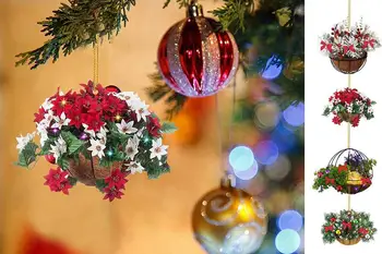 2D Jõulupuu Hangable Kunstlik Korvi Kaunistused Väljas Siseruumides Kodu Terrass Jõulupuu Ees Veranda Aed Pool