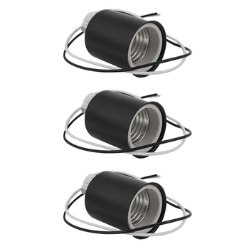 3X E27 Keraamiline Kruvi Baasi Ring LED Lamp, Lambi Pesa Omanik Adapter Metallist Lamp Omanik Traati Must