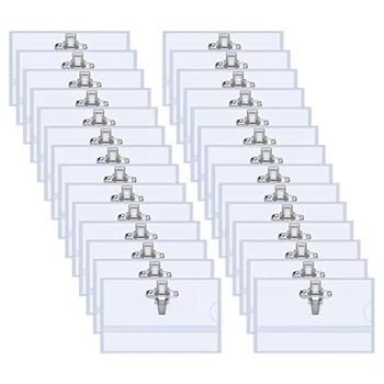 100 TK Pin-Clip Style Horisontaalne Nime Märgi Omanike Lisab Sobivus Kaardi Läbipaistev
